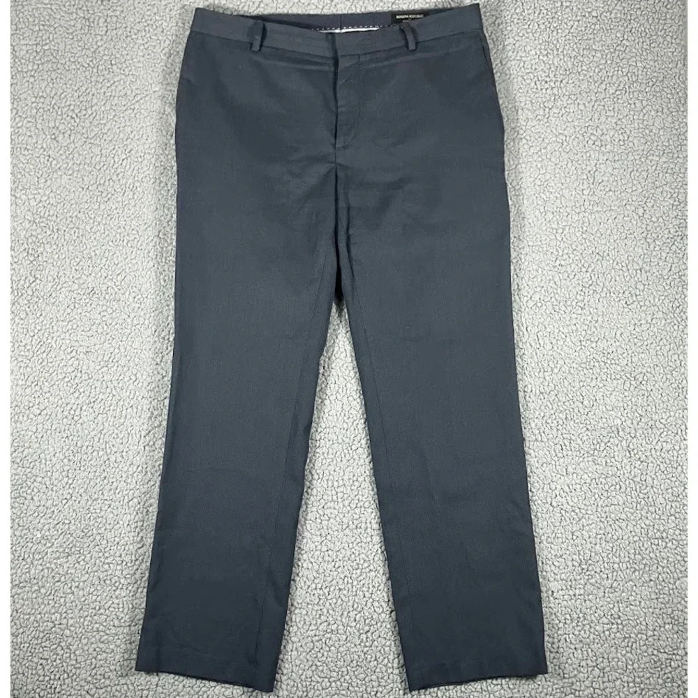 Banana Republic Mens Tailored Slim Fit Dress Pants Dark Navy 34x30